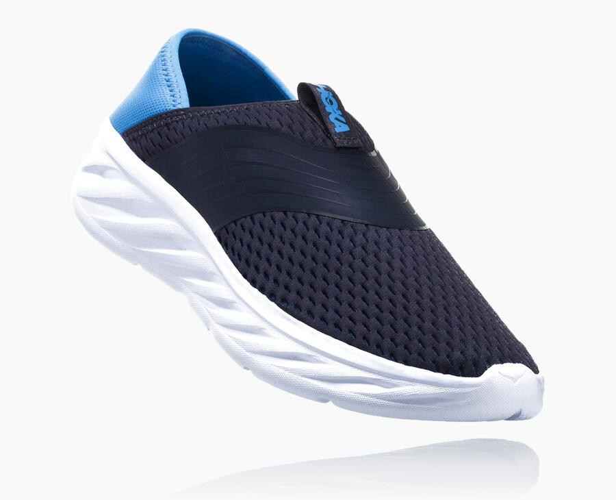 Hoka One One Sandals Mens Navy/White - ORA Recovery - 81243HLOD